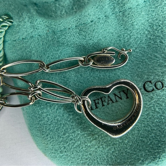 Tiffany & Co. Sterling Silver Open Heart Link Bracelet 7" - Picture 5 of 6
